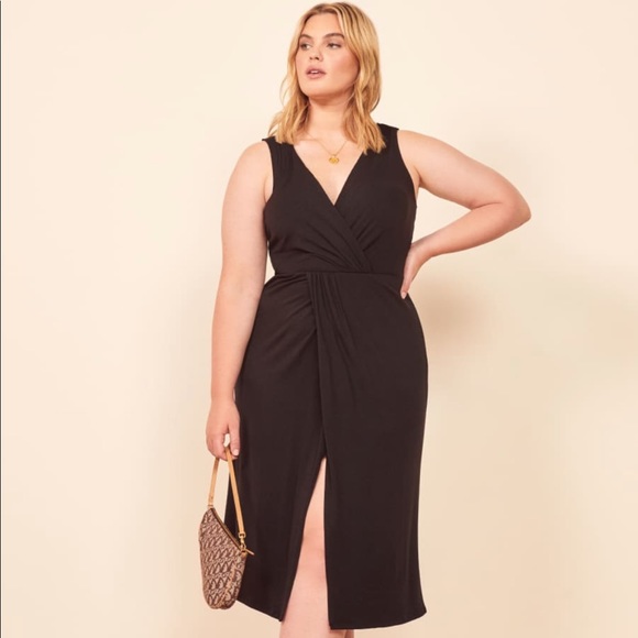 Reformation Dresses & Skirts - Reformation Fortuna Tencel Black Midi Dress 1X